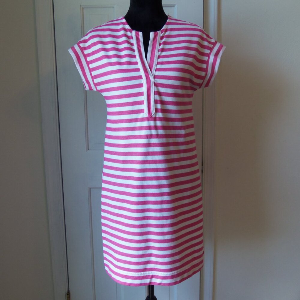 Vineyard Vines Pink and White Kit Stripe Swing Dress sz XS